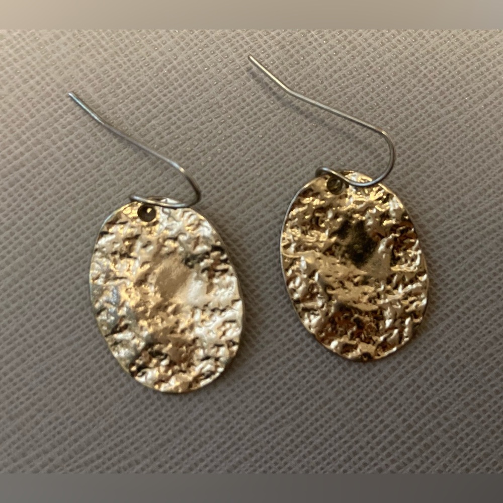Crushed Gold Bohemian Style Dangle Earrings